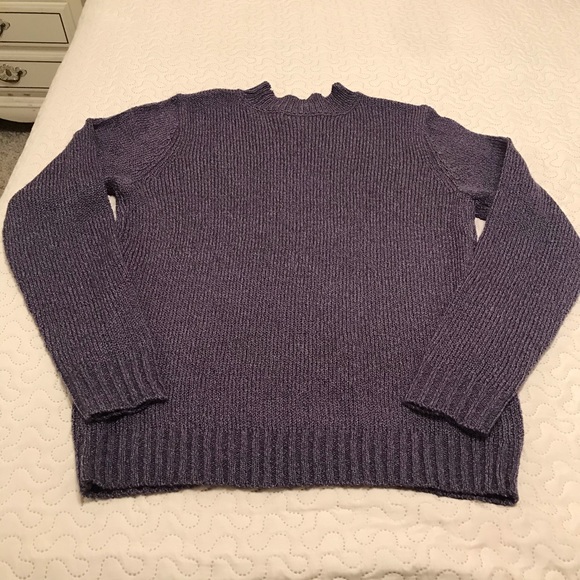 Carolyn Taylor Purple Cable Sweater Size Medium - Picture 2 of 15